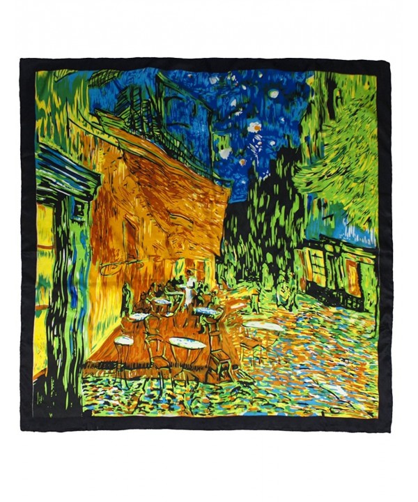 Dahlia Women's 100% Square Silk Scarf - Various Design - Cate Terrace at Night - CX11730LB5P