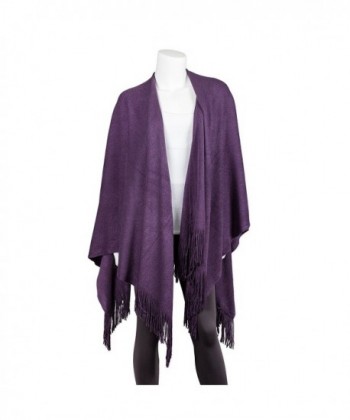 Purple Ruana Acrylic Womens Shawl