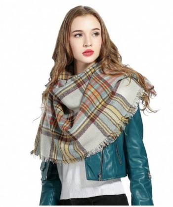 Luxina Large Tartan Square Pashmina in Wraps & Pashminas