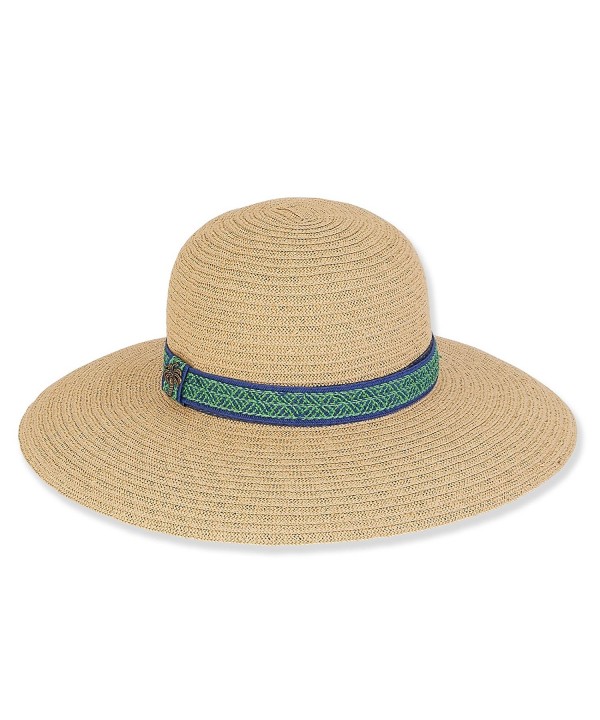 Sun N' Sand Women's Chic Wide Brim Sun Hat with Trim 1726 - A. Natural - CX12FWTPLPT