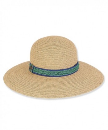 Sun N' Sand Women's Chic Wide Brim Sun Hat with Trim 1726 - A. Natural - CX12FWTPLPT