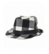 WITHMOONS Wool Fedora Hat Glen Tartan Plaid Check Pttern DW6488 - Ivory - CV12NEQEI16