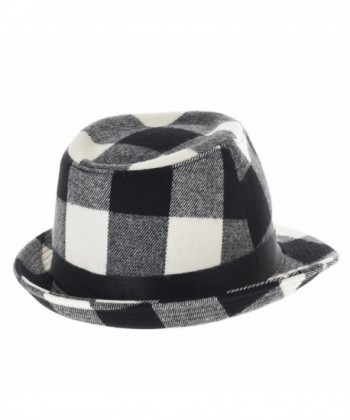 WITHMOONS Fedora Tartan Pttern DW6488 in Men's Fedoras