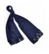 Solid Color Acrylic Unisex Scarf with Tassels - Navy-6 Pieces - CZ12O7VE04G