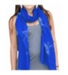 Peach Couture Lightweight Graphic Animal Owl Print Summer Fringe Scarf - Blue White - CC11YOSVMG7