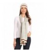 Sakkas Theo Unisex Warm Winter Heather and stripes Knit Hat & Scarf Set - Heather Cream - CB186K538NR