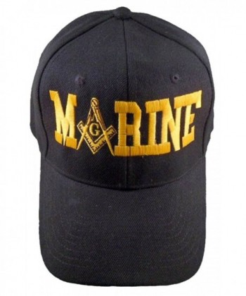 Marine Masonic Baseball Cap Mason Marines Hat Mens One Size - Black - CS11XR9CF15