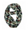 Plum Feathers Bright Colors Big Plaid Infinity Scarf - Green/Burgundy Mixed Plaid - CP12N1GYUMO