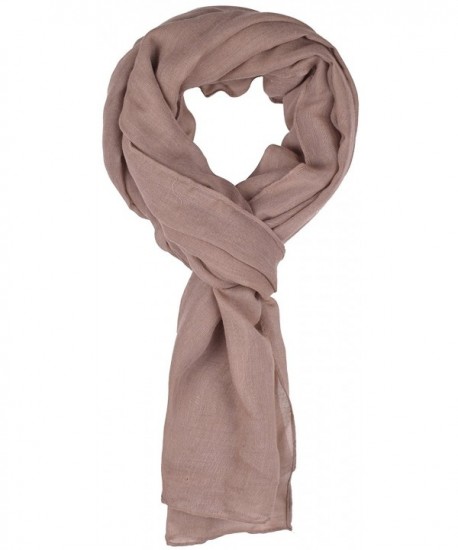 Lightweight Scarf Fashion Shawl Wrap Solid Color Voile Scarves for Women Men - Khaki - CE18285MD9E