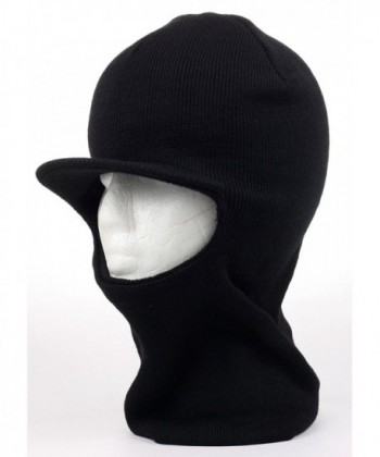 Full Head to Neck Knit Winter Ski Ninja Mask with Visor- Many Colors - Black - CG11B4N57B1