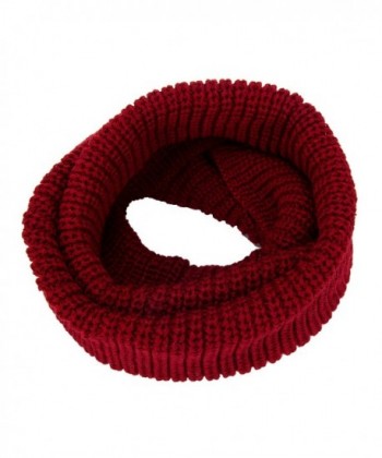 YCHY Women's Soft Thick Knitted Scarf Winter Warm Wrap Circle Loop Infinity Scarves - Purplish Red - CT12MZO7LJZ