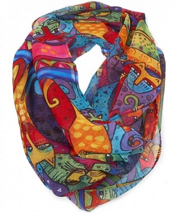 Laurel Burch Artistic Infinity Scarf Collection - Feline Tribe - CN12N8YDF03