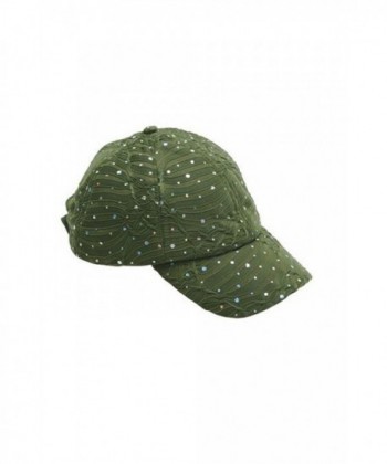 Glitzy Game Crystal Sequin Trim Women's Adjustable Glitter Baseball Cap OLIVE - CF11U7YIRND