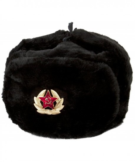 Hat Russian Soviet Army Black KGB * Fur Military Cossack Ushanka * Size M - CK113Z4TE39