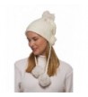 Alki'i Women's Winter Crochet Knit Hat With 5 Pom Pom's A50 - White - CG126EBCQLV