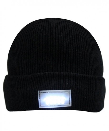5 LED Knit Flash Light Beanie Hat Cap for Night Fishing Camping Handyman Working - Black - CH12O4MLFMV