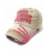 Khaki Vintage Cap w/Barbie Pink Live Laugh Love Patch Embroidery Details - CY185W4Y4ZR