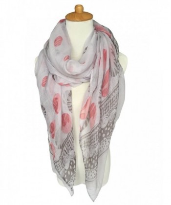 GERINLY Spring Scarves: Two-tone Dots Print Womens Wrap Scarf - Greypink - CE12NZ8M694