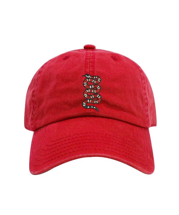 ChoKoLids King Snake Dad Hat Cotton Baseball Cap Polo Style Low Profile 12 Colors - Red - C21803HK4NW