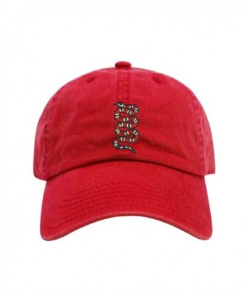 ChoKoLids King Snake Dad Hat Cotton Baseball Cap Polo Style Low Profile 12 Colors - Red - C21803HK4NW