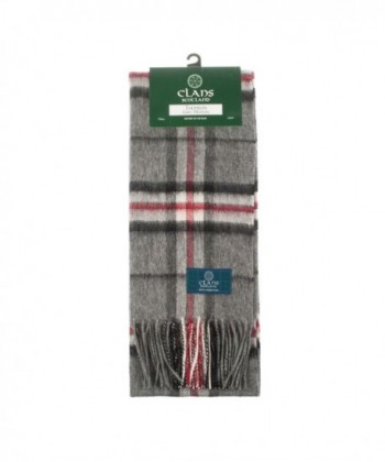 Clans Of Scotland Pure New Wool Scottish Tartan Scarf Thomson Grey (One Size) - C9123H4BB9B