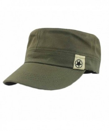 Makalon Fashion Unisex Flat Roof Military Hat Cadet Patrol Bush Hat Baseball Field Cap Army Green - CO183MQ4E5O