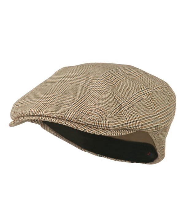 Beige Plaid Ivy Newsboy Cap - CZ11DJDQQ2N