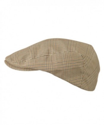 Beige Plaid Ivy Newsboy Cap in Men's Newsboy Caps