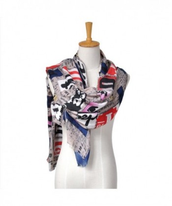 Lo Shokim Womens Letter Print Scarf Oblong Shawl With Fringe - B02 - CY18639WR8O