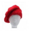 Womens Winter Fur Beret Hat Rabbit Fur Hats Acessory For Girls - Red - CL187KEQ09T