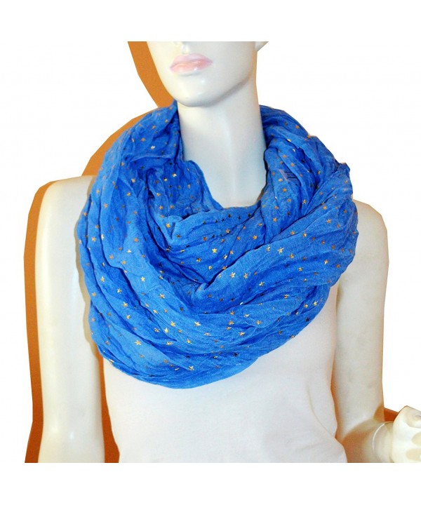 SCARF_TRADINGINC Light Weight All Season Star Gliding Infinity Scarf - Blue - CY11F51KBV9