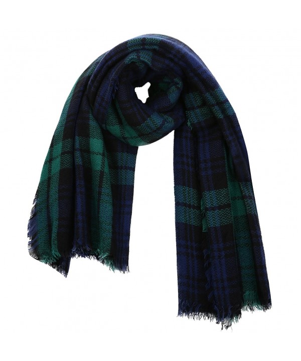 Zuozee Scottish Pashmina Christmas Pictures - Navy & Green - CI186G882T2