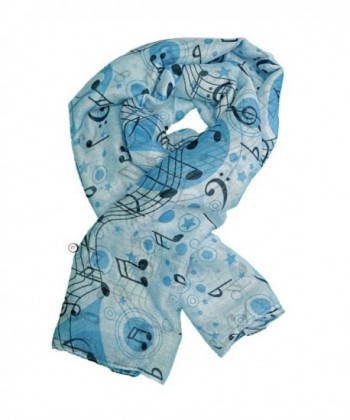 Music Scarf Blue Treble Bass Clef Note Pattern - Women and Girl Musician Gift - CM12MAOIBDB