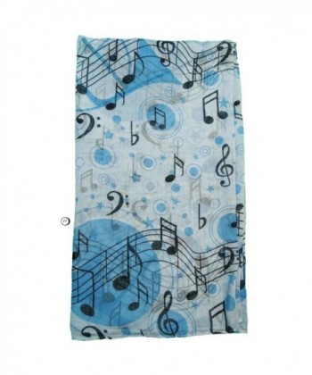 Music Scarf Blue Treble Pattern