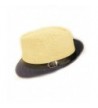 Magg Funky Summertime Beachside Unisex Brim Designed Buckle Fedoras Sun Hat - Two Tone Blue - CM17YHRNWG6