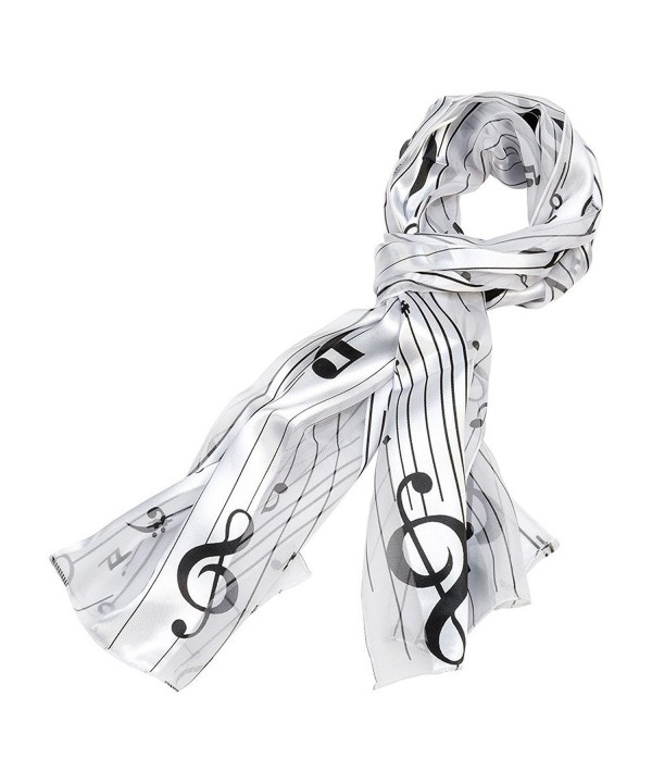 Music Note Scarf White - CI11K4Z4R57