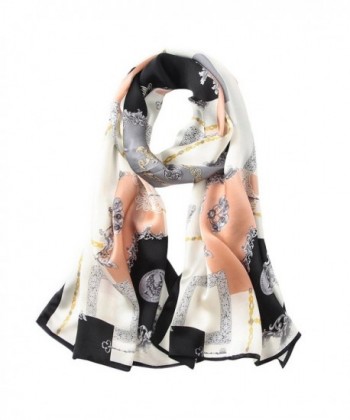 blackmogoo Women's Long Silk Satin Scarf Luxury Designer Scarf Fashion Shawl Wraps - 7 - CL185Z5EN7G