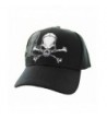 Skull & Crossbones Cap w/ Shadow- Adjustable 3D Embroidery Baseball Cap Hat - Black - CT12NROW6G1