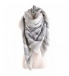 Ancia Women Tartan Scarf Stole Plaid Blanket Checked Scarves Wraps Shawl - Plaids Grey Grey - CW12MWYI3ST