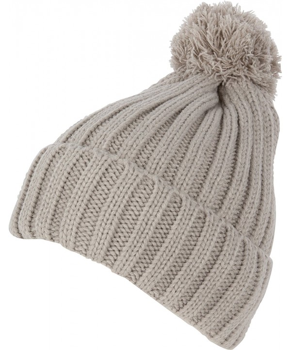 Sakkas Makena Unisex Pom Pom Solid Color Winter Beanie Cap - Grey - CW124LWAPT9