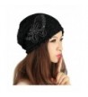 DEESEE Beanie Hat Winter hat Lace Butterfly Lady Skullies Turban Cap - Black - CY12N1J0KE3