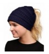 MIRMARU Women's All Season Daily Adjusted Ponytail Messy Bun Beanie Hat. - Navy - CQ187CRS35R