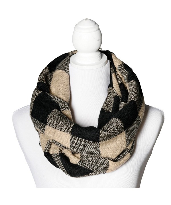 Caramel & Black Buffalo Infinity Scarf Funky Monkey Fashion Warm Cozy Scarves - CJ1874ZSOIC