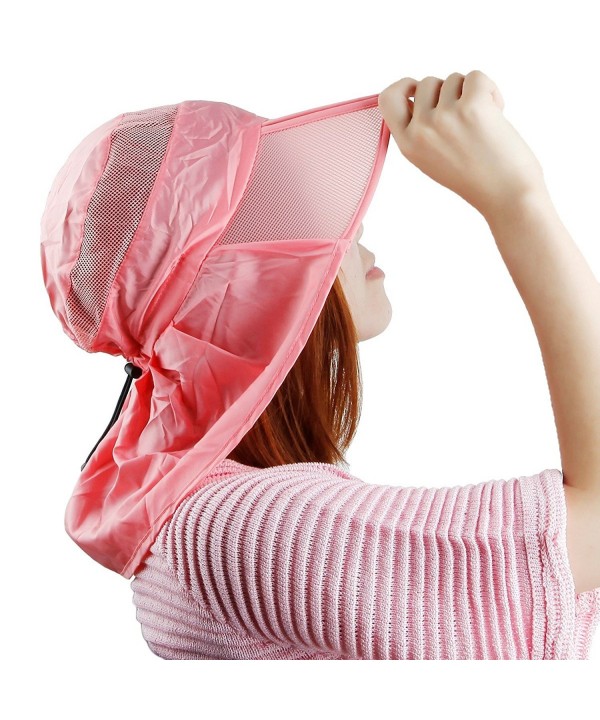 Samtree Women Sun Protection Hat-Ultra Thin Lightweight Foldable Garden Flap Cap - 06-watermelon Red - CQ12EMMFWPV