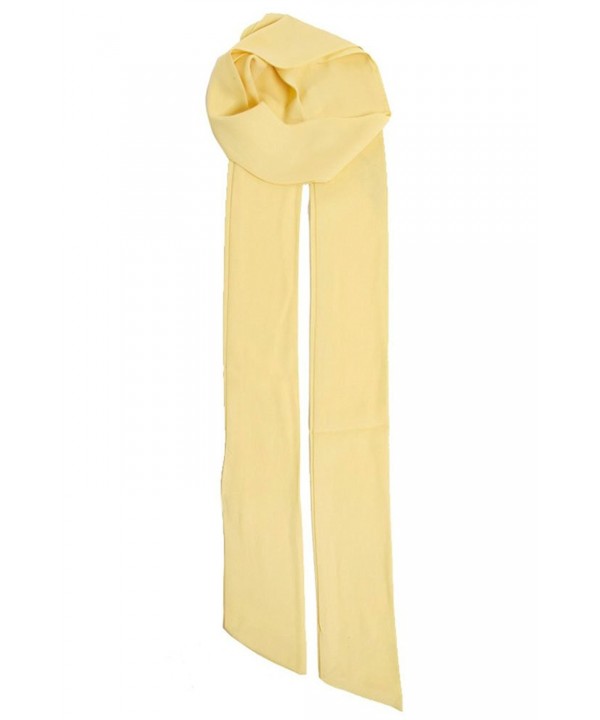 ScarvesMe Skinny Solid Tie Neck Sash Scarf - Yellow - CI12CMMKQWR