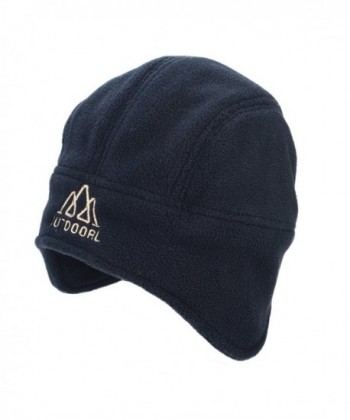 Flammi Men/Women's Fleece Earflap Hat Beanie - Dark Blue - CI12MSKCOZP