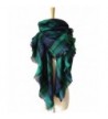 Womens Warm Tassels Plaid Scarf Fall Winter Soft Chunky Pashmina Tartan Blanket Wrap Shawl - Green Blue - C6186L5L6X7