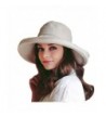 Home Prefer Women's Cotton Fold Up Wide Brim Sun Bucket Hat UPF50 Beach Sun Hat - Beige - CF17YHHS974