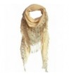 KMystic Lace Triangle Sheer and Winter Scarf - Winter Cream - CU11NS6OD8Z