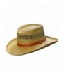 Dorfman Pacific Mens Rush Straw Lightweight Casual Wide Brim Gambler Hat - Natural Brown - CB111QVFB4J